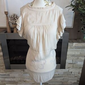 RW&CO. Ivory Ruffle Sleeve Blouse